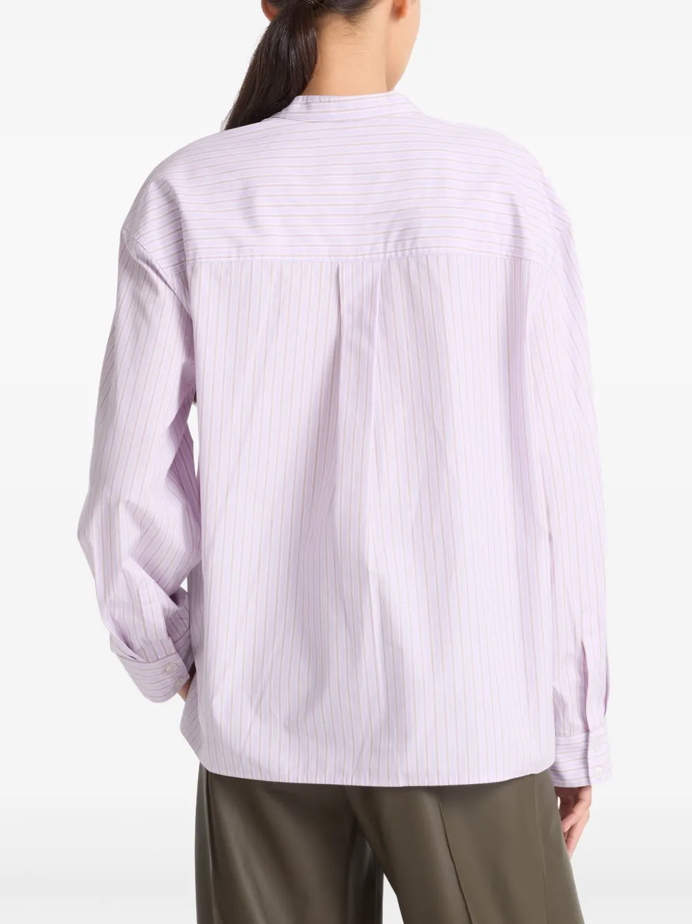 Yves Salomon Gestreepte katoenen popeline blouse Roze