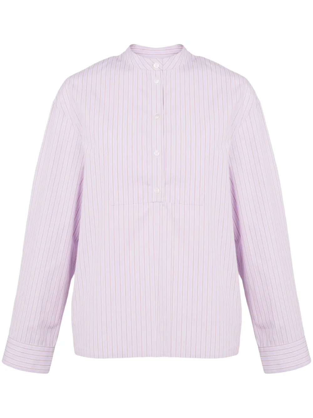 Yves Salomon Gestreepte katoenen popeline blouse Roze