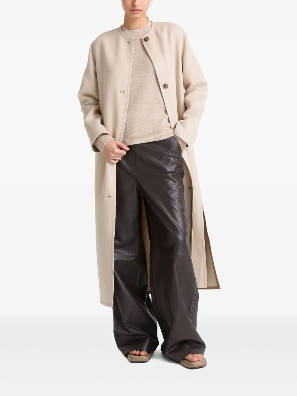 Yves Salomon Cashmere-blend Coat In Neutral