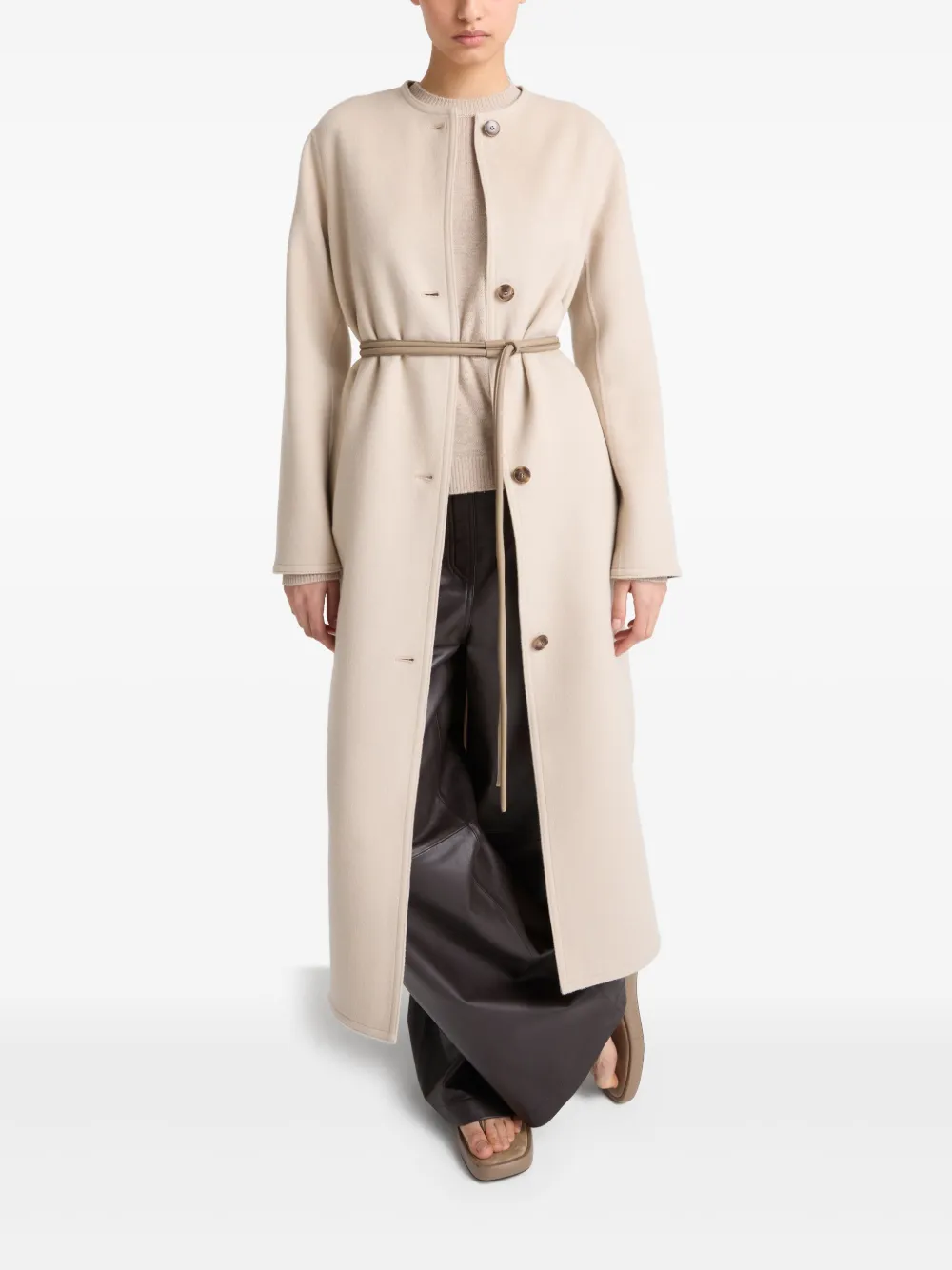 Yves Salomon Cashmere-blend Coat In Neutral