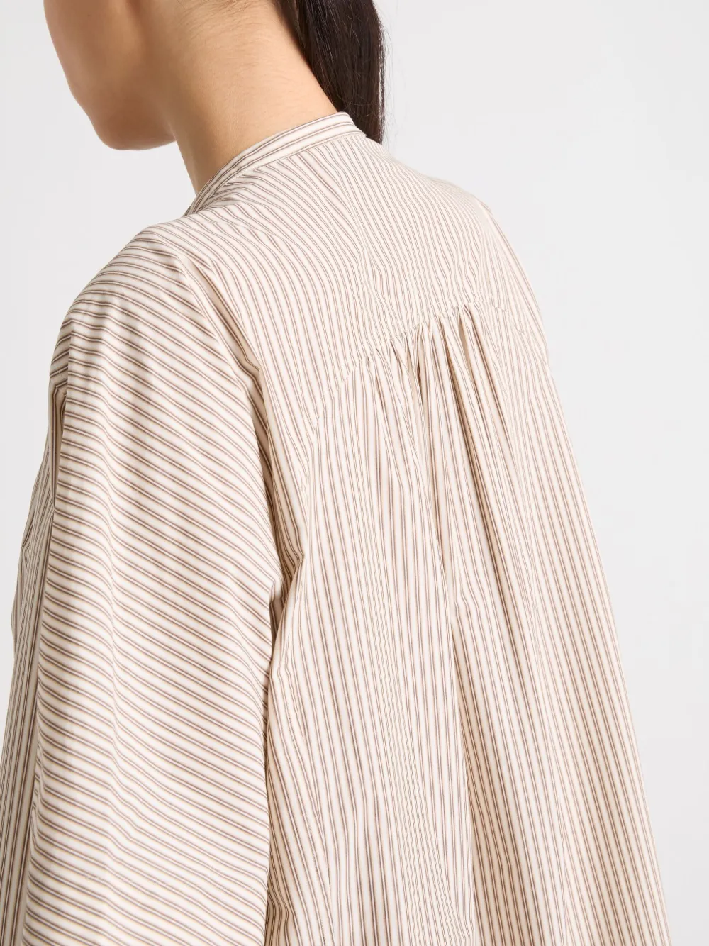 Yves Salomon Gestreepte midi-jurk Bruin