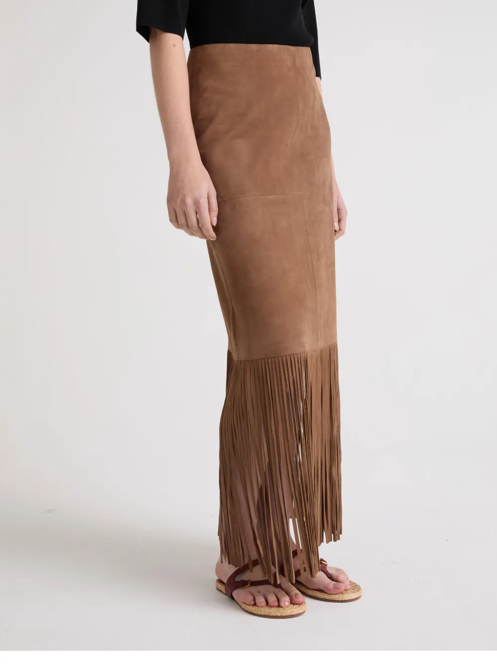 Yves Salomon Leather Skirt In Braun