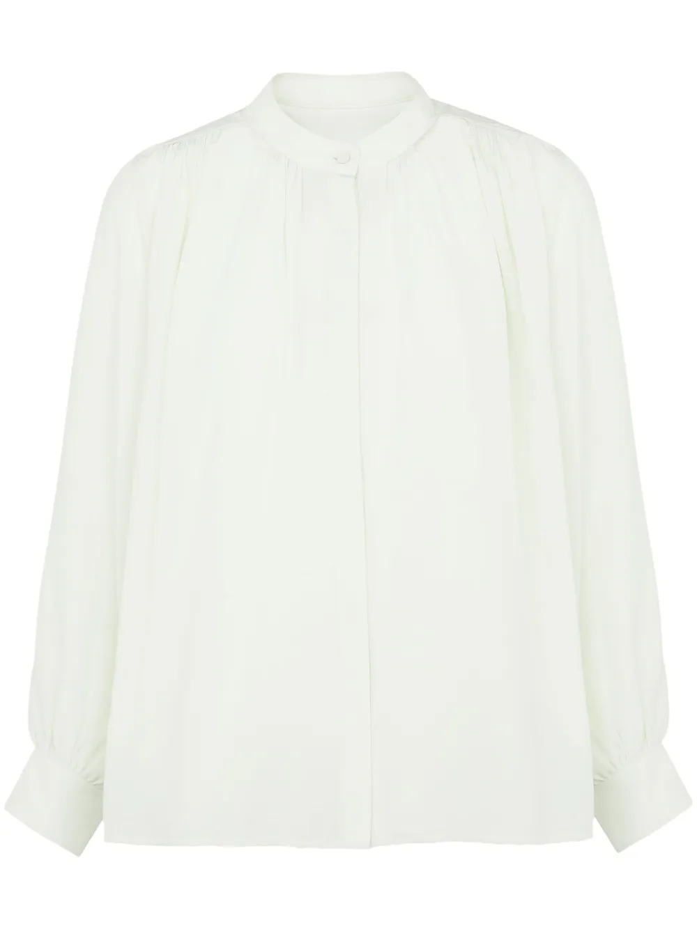 pleated silk shirt