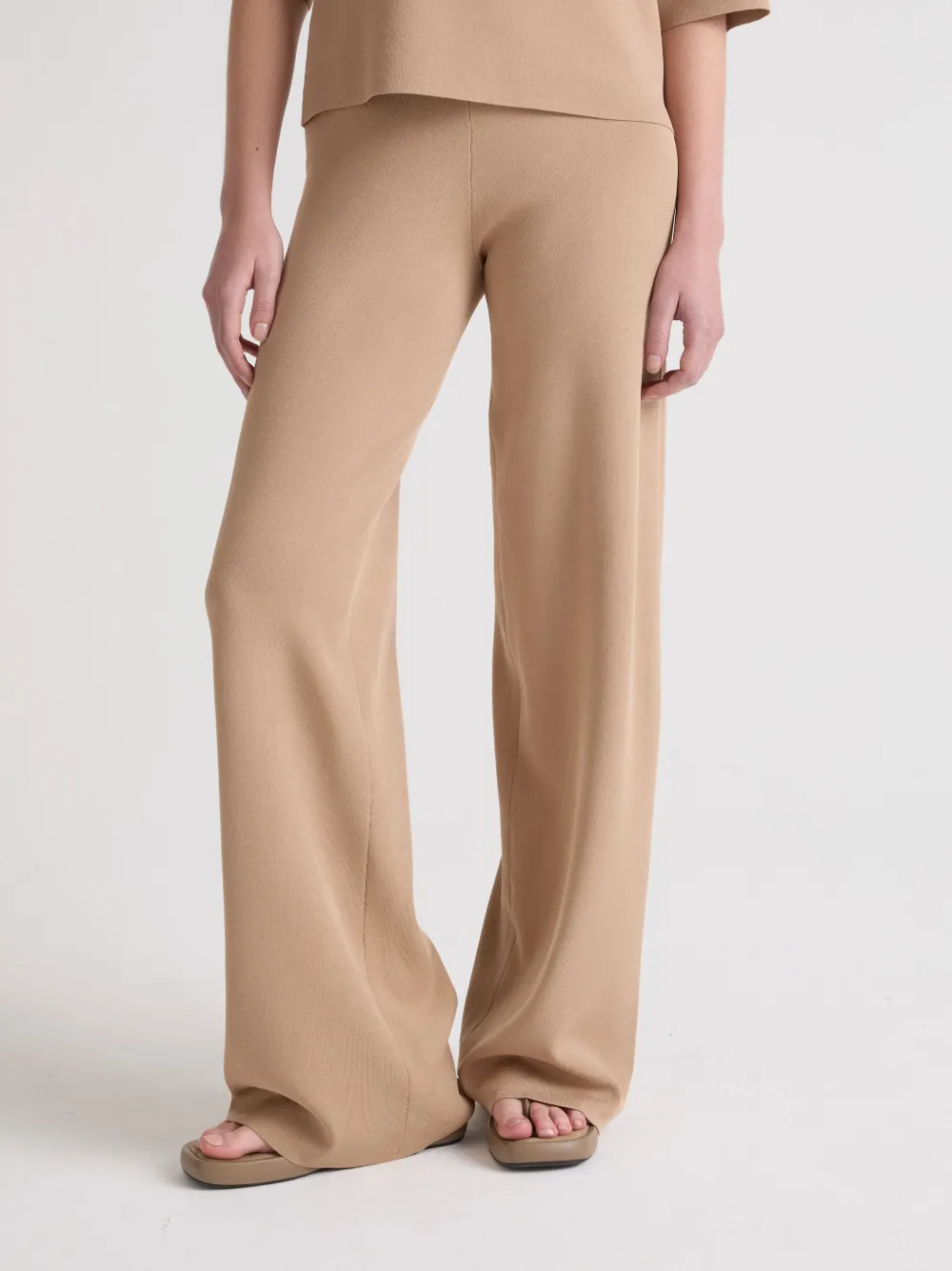 Yves Salomon Gebreide broek Beige