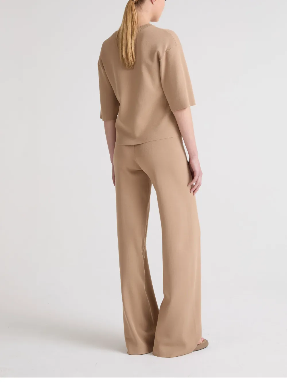 Yves Salomon Gebreide broek Beige