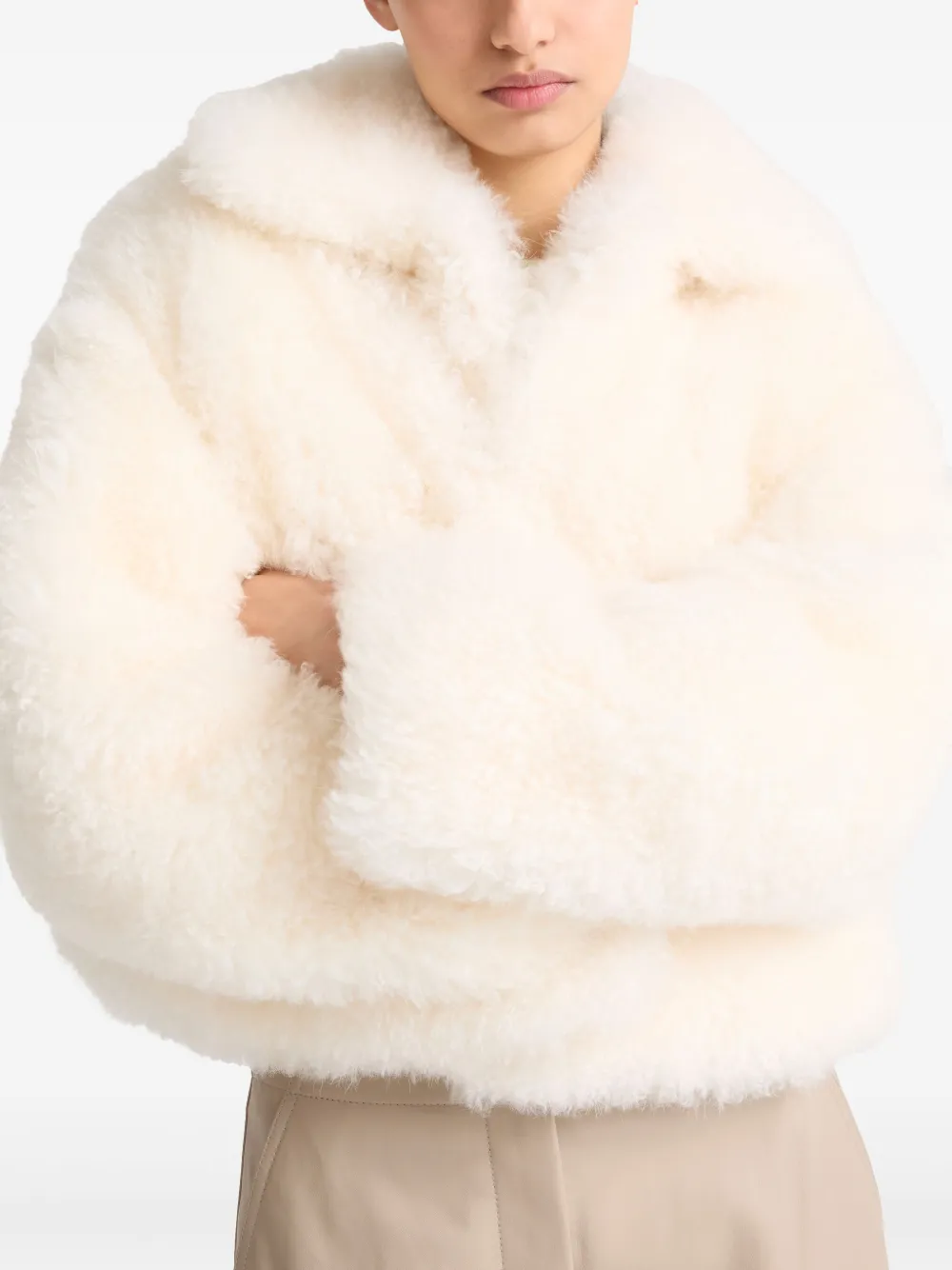 Yves Salomon Lammy coat Wit