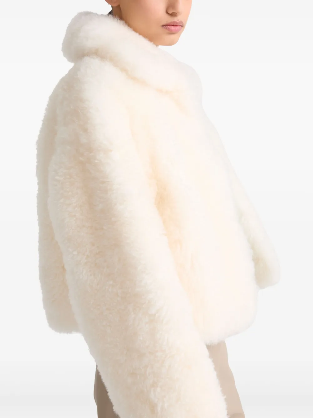 Yves Salomon Lammy coat Wit