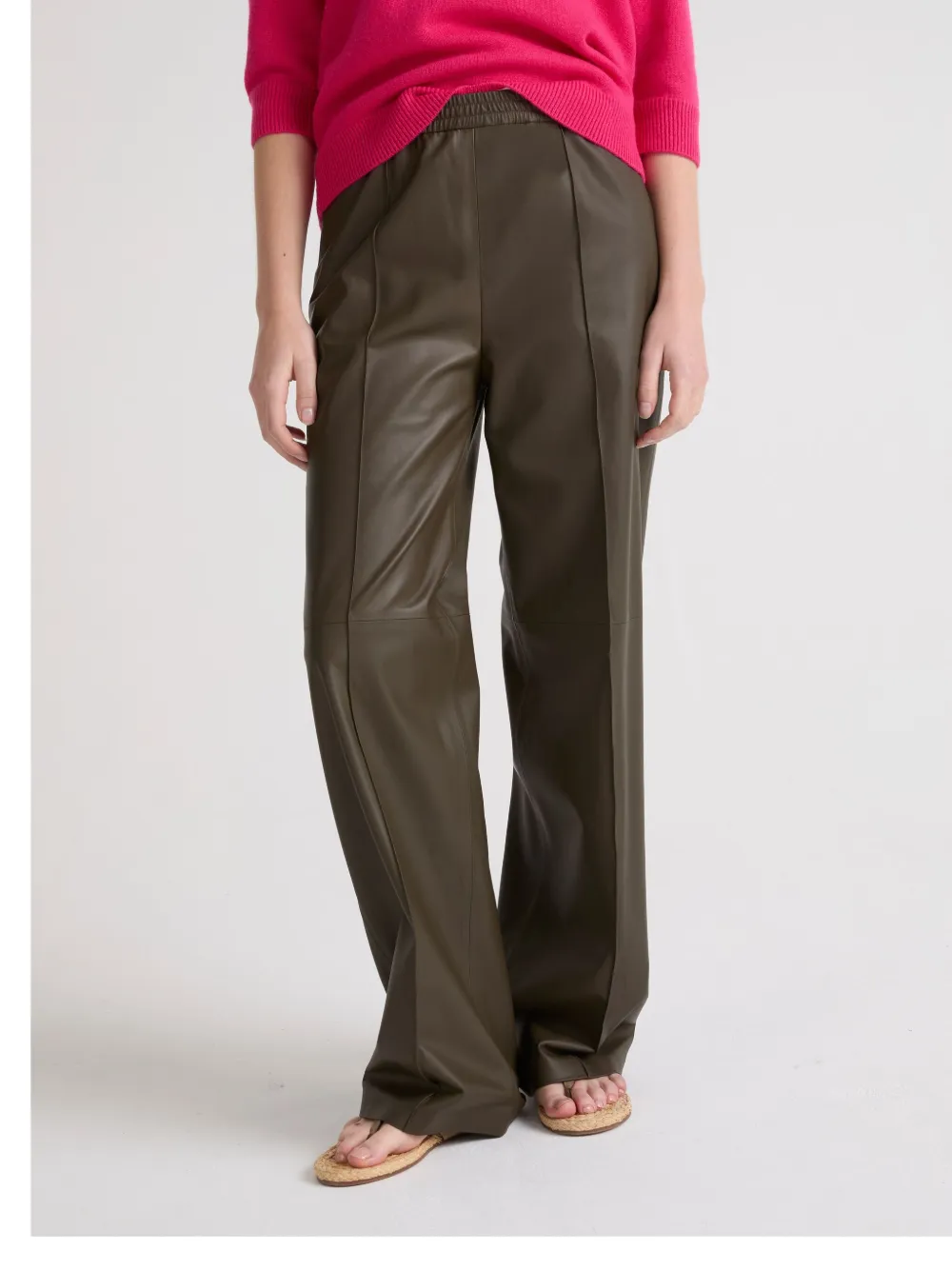 Yves Salomon Leren broek Bruin