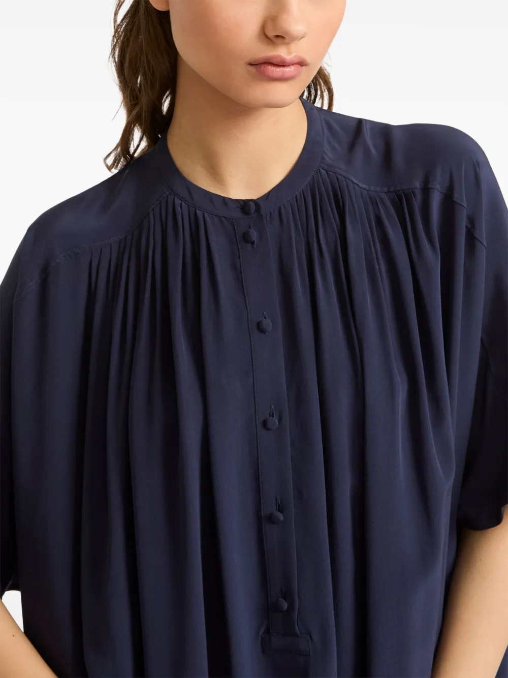 Yves Salomon Zijden tuniek Blauw