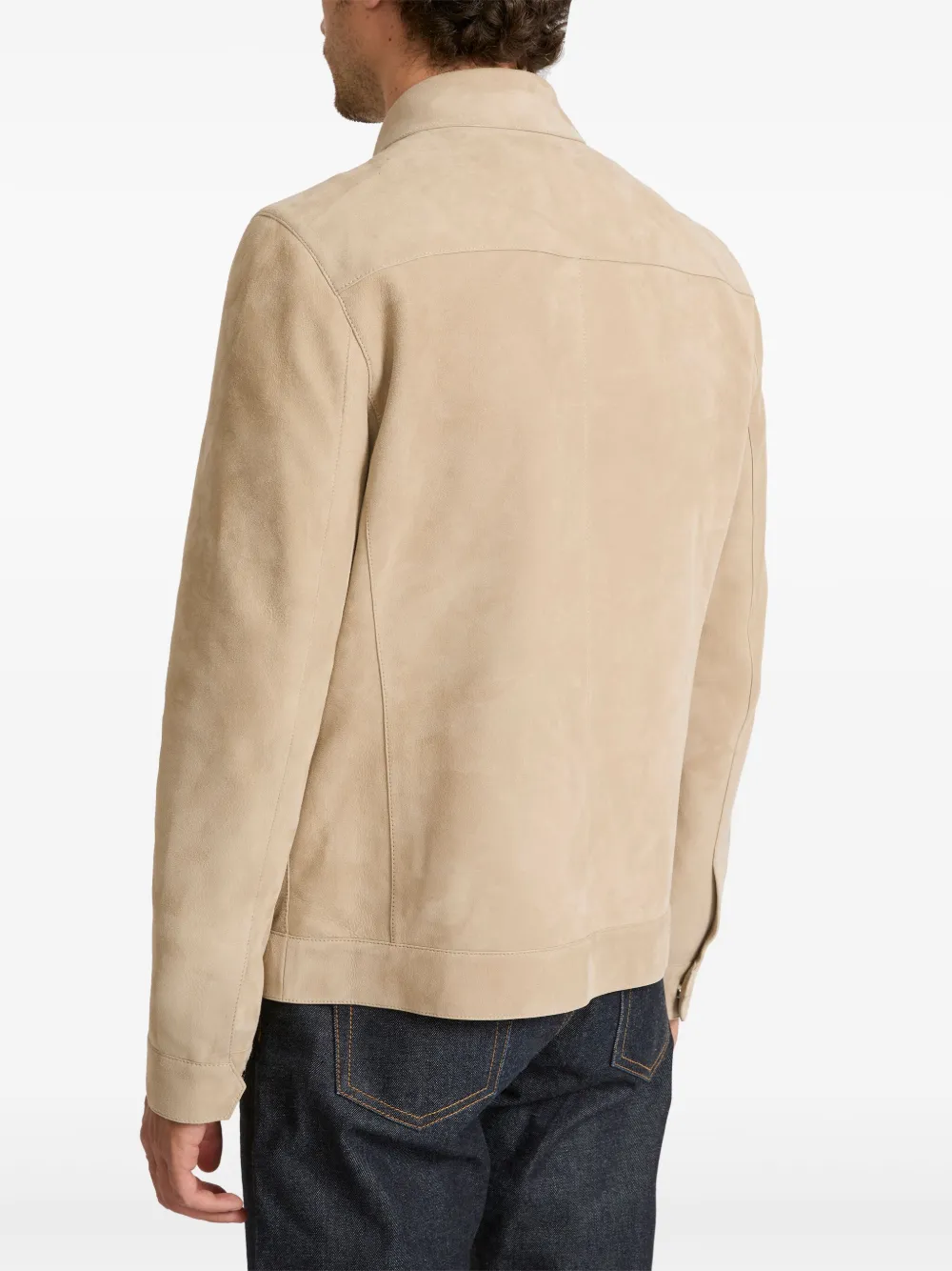 Yves Salomon Fluwelen leren jack Beige