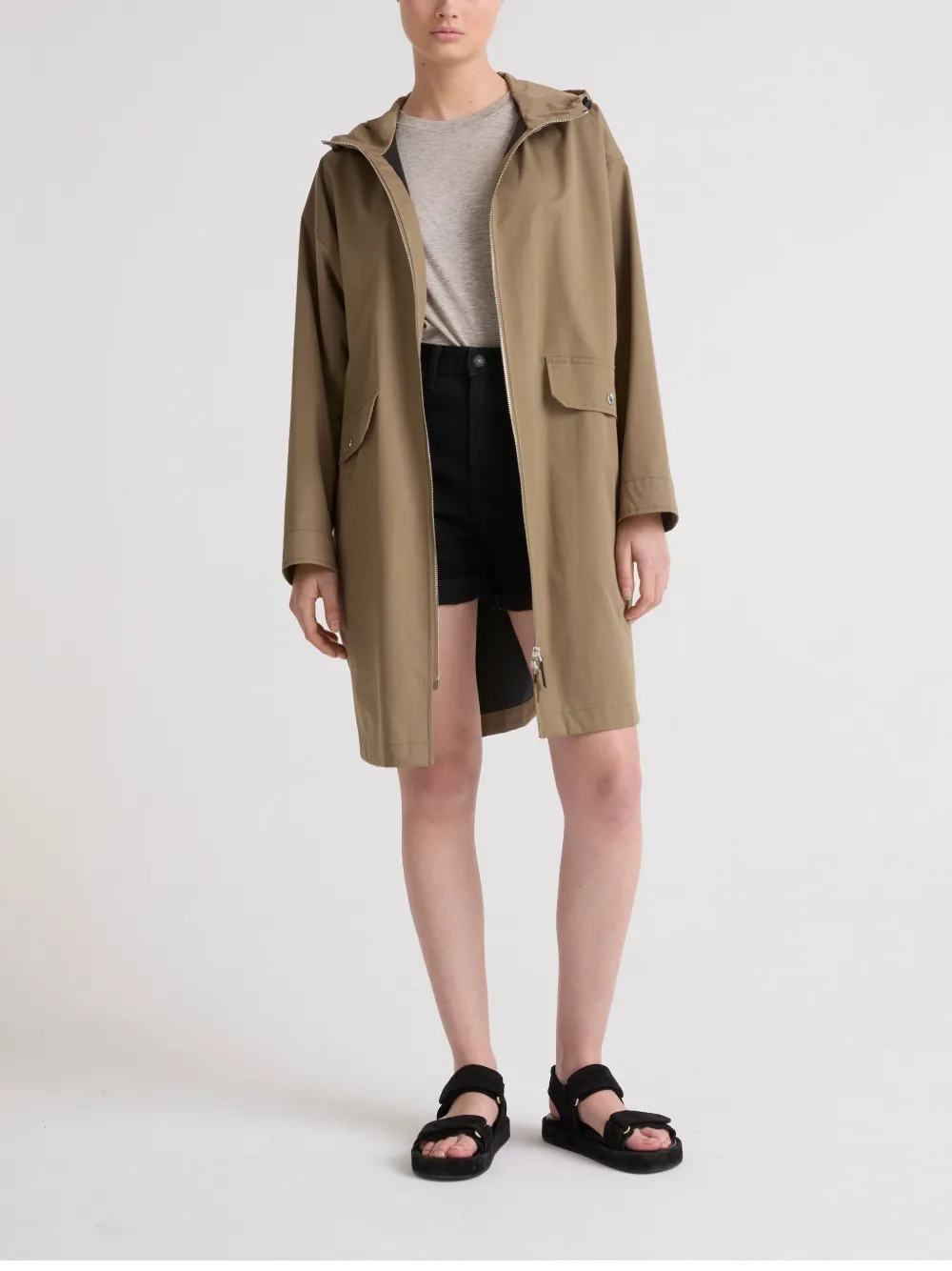 Yves Salomon Waterproof parka Beige
