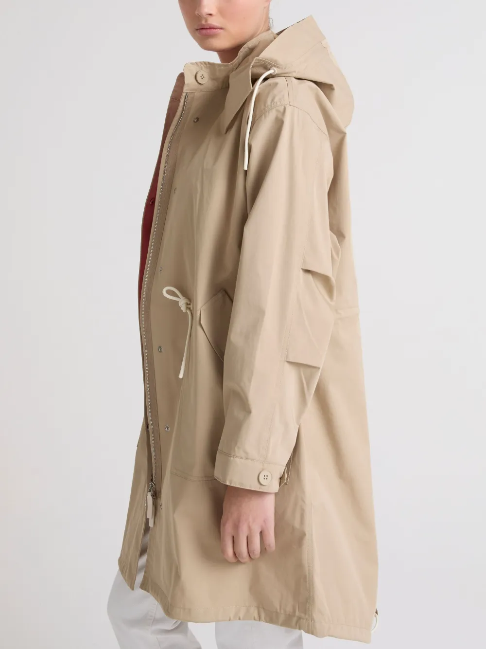 Shop Yves Salomon Waterproof Parka In Neutrals