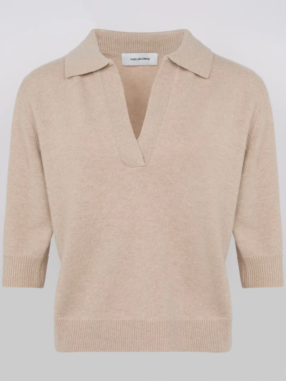 Yves Salomon Knitted Polo Shirt In Neutrals