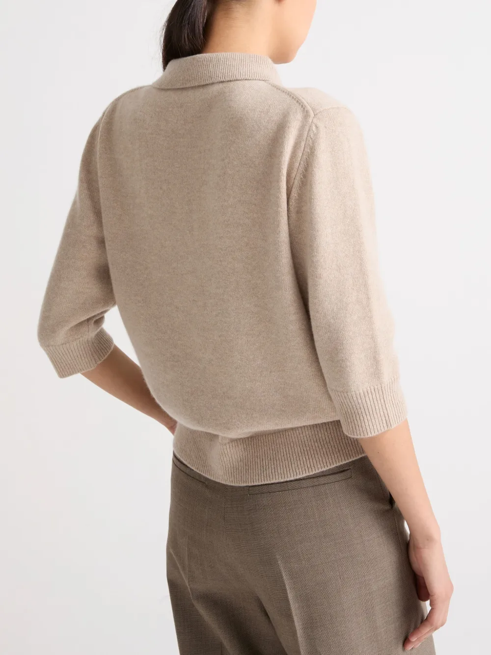Yves Salomon Knitted Polo Shirt In Neutrals