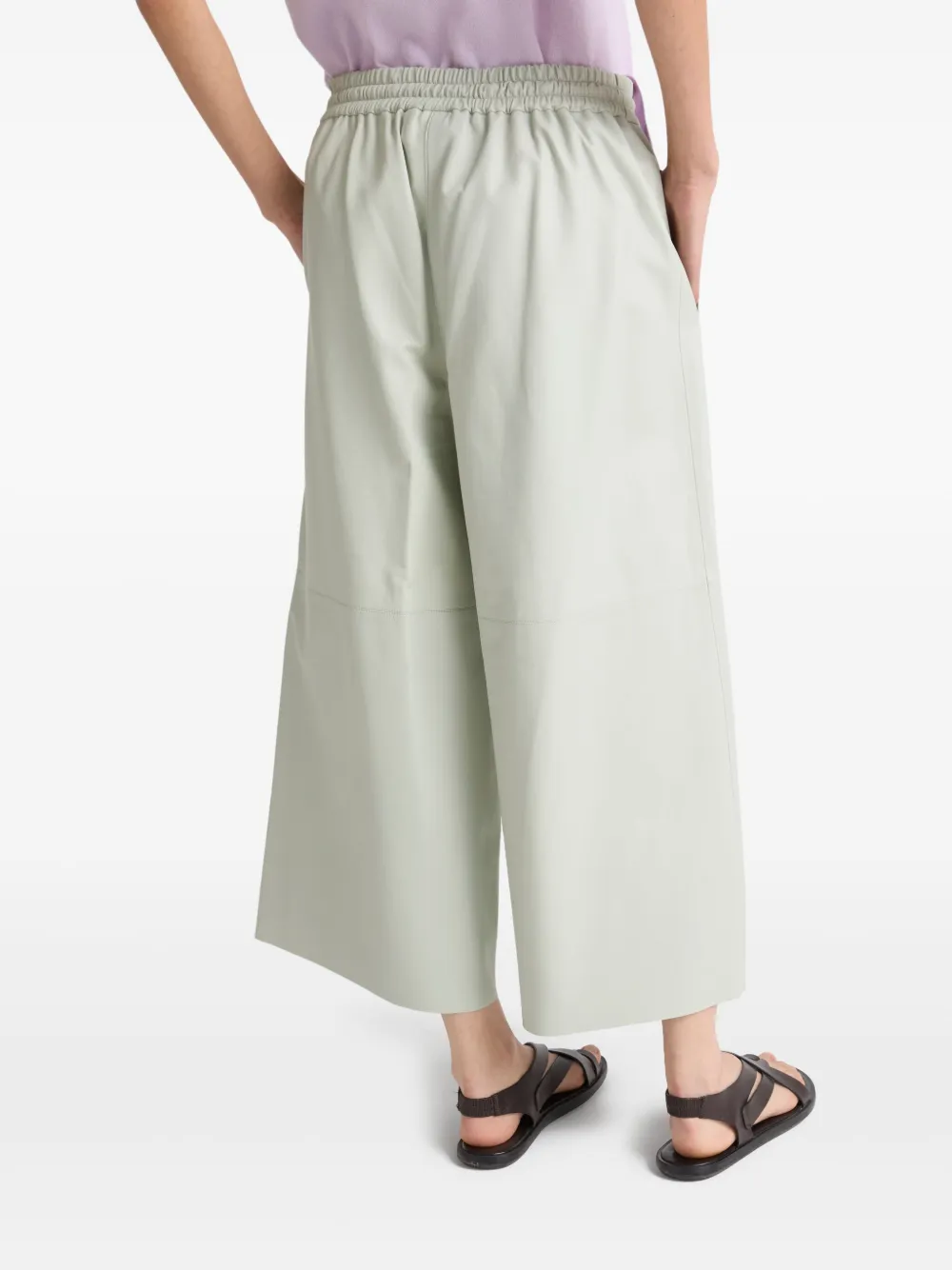 Yves Salomon Leather Trousers In White