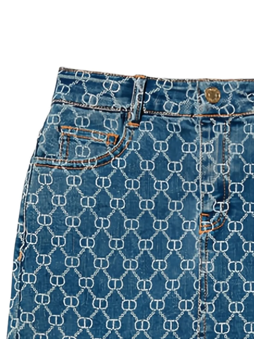 TWINSET Kids Spijkerrok met logopatroon Blauw