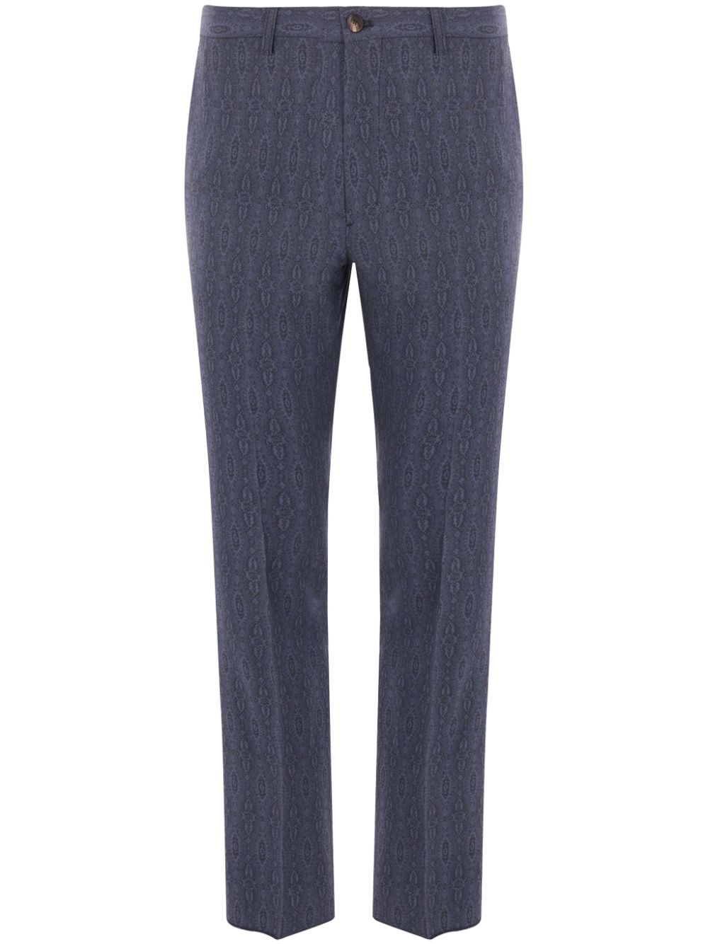 ETRO paisley-print wool trousers Blauw