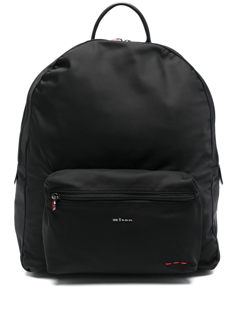 Kiton logo-plaque backpack - Black