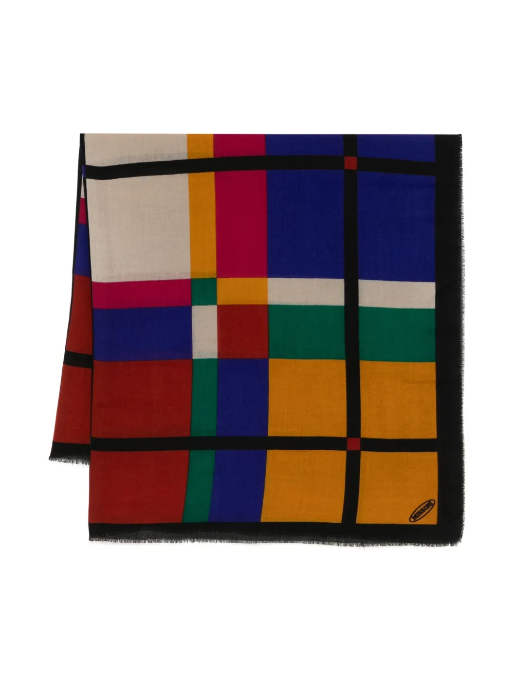 1990s patterned-intarsia scarf