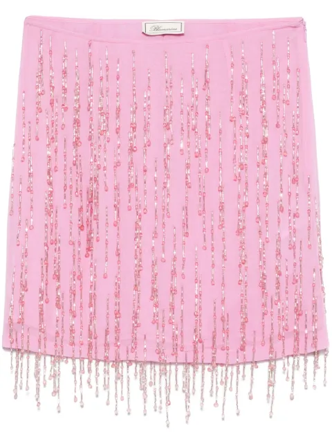 Blumarine falda corta de georgette con mostacillas