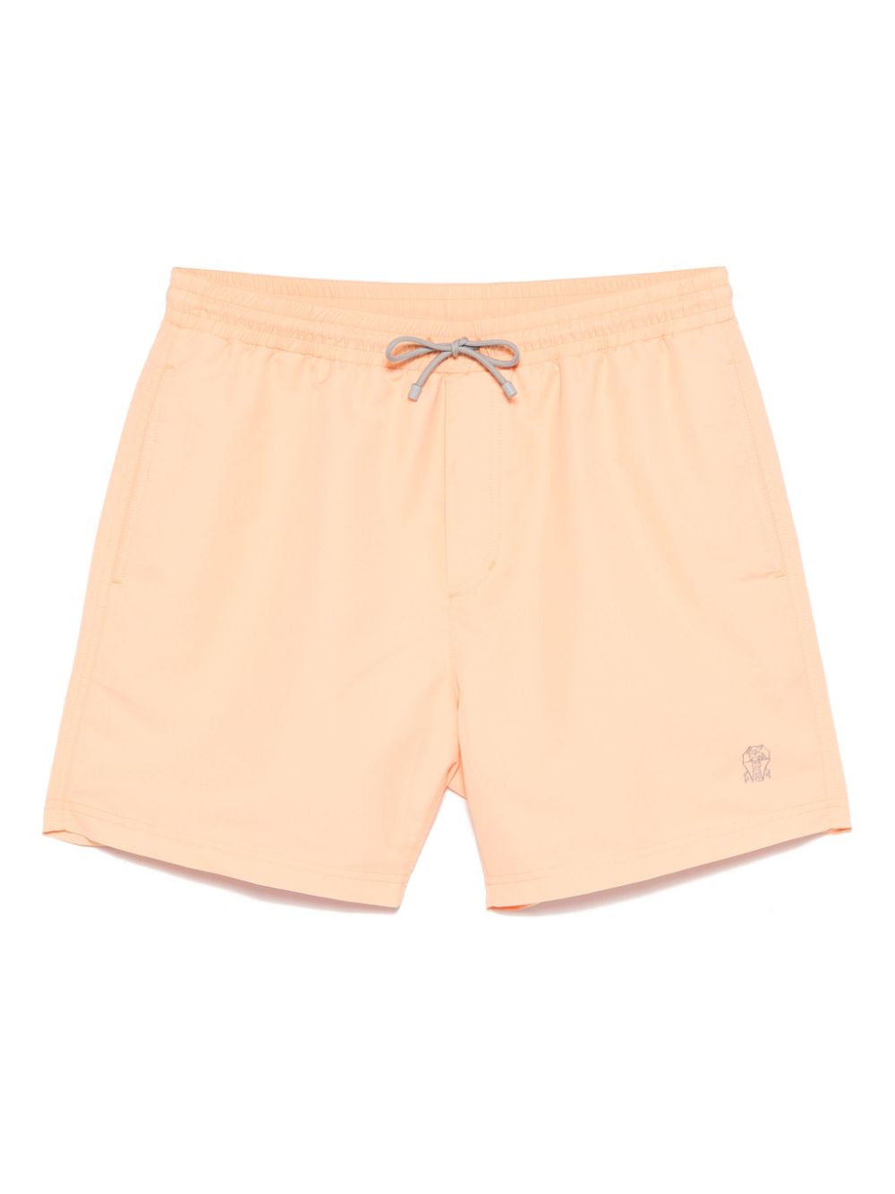 Brunello Cucinelli logo-embroidered swim shorts - Orange