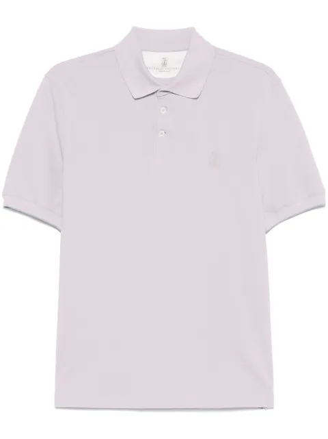 Brunello Cucinelli playera tipo polo con logo estampado