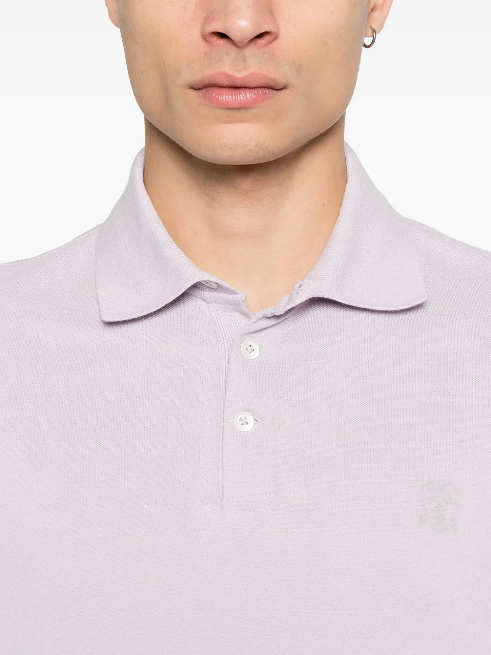 Brunello Cucinelli Poloshirt met logoprint Paars