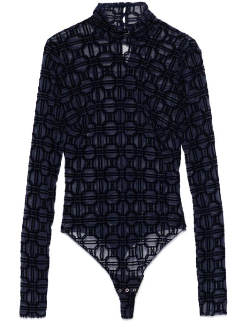 Elisabetta Franchi flocked tulle bodysuit 