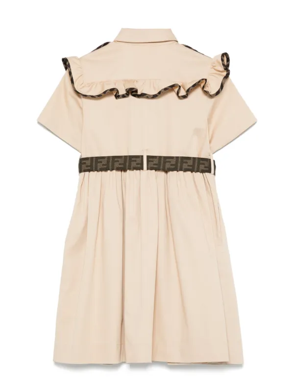 fendi beige dress Beige Viscose High Collar Dress - Fendi - Women
