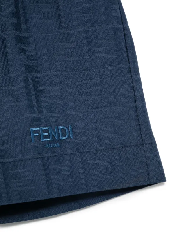 Fendi Kids FFジャカード ショートパンツ | ブルー | FARFETCH JP