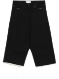LITKOVSKA frayed-brim midi skirt - Black
