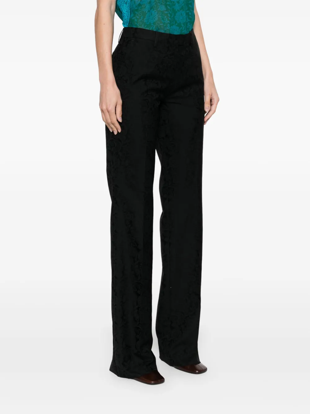 ETRO Pantalon met paisley-jacquard Zwart