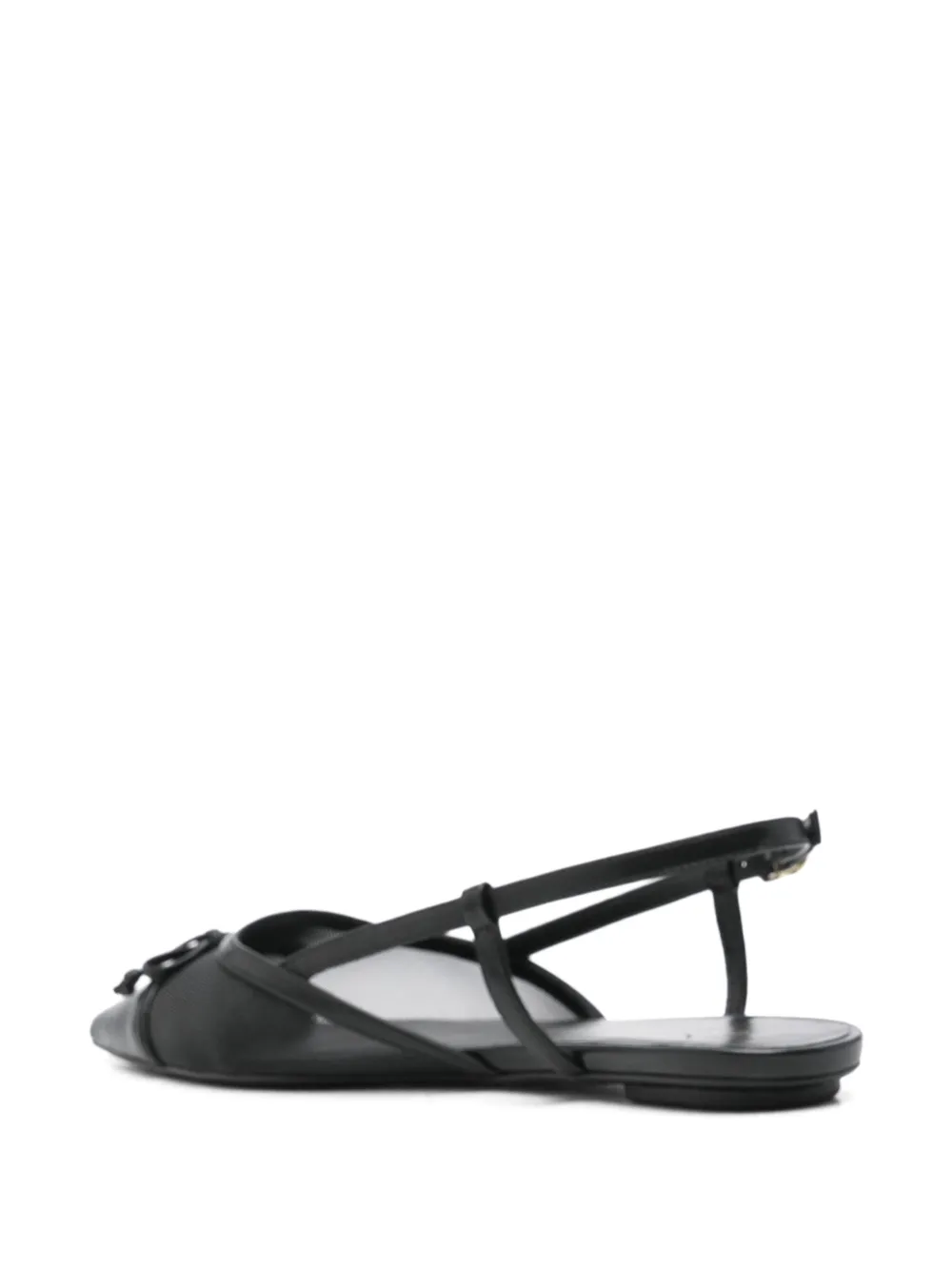 Stuart Weitzman Black Slingback Ballerinas With Pointed Design In Black