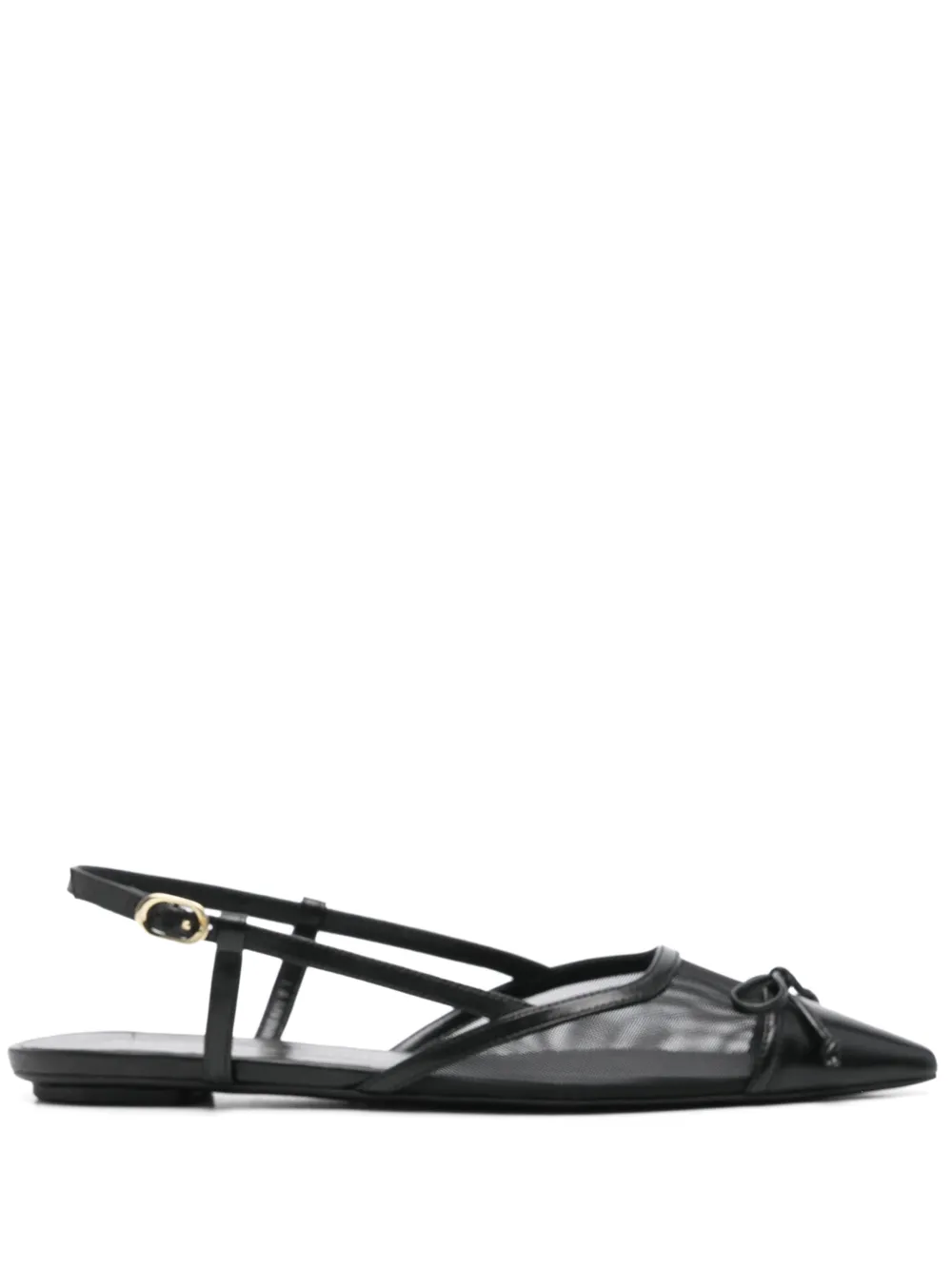 Stuart Weitzman Black Slingback Ballerinas With Pointed Design In Black