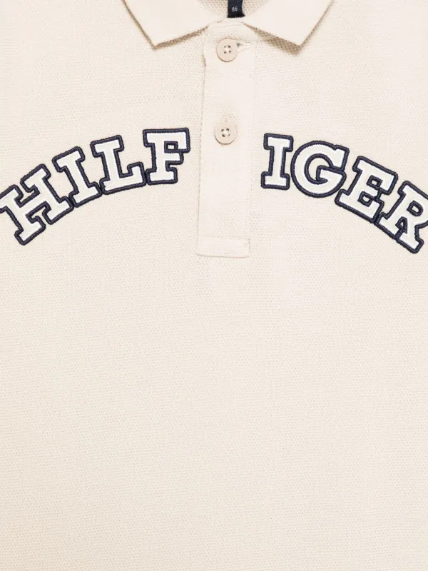 Tommy Hilfiger Junior Monotype Polo Shirt Neutrals FARFETCH GE