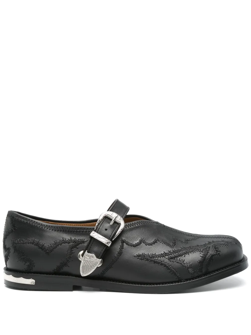 Toga Virilis Loafers met borduurwerk Zwart