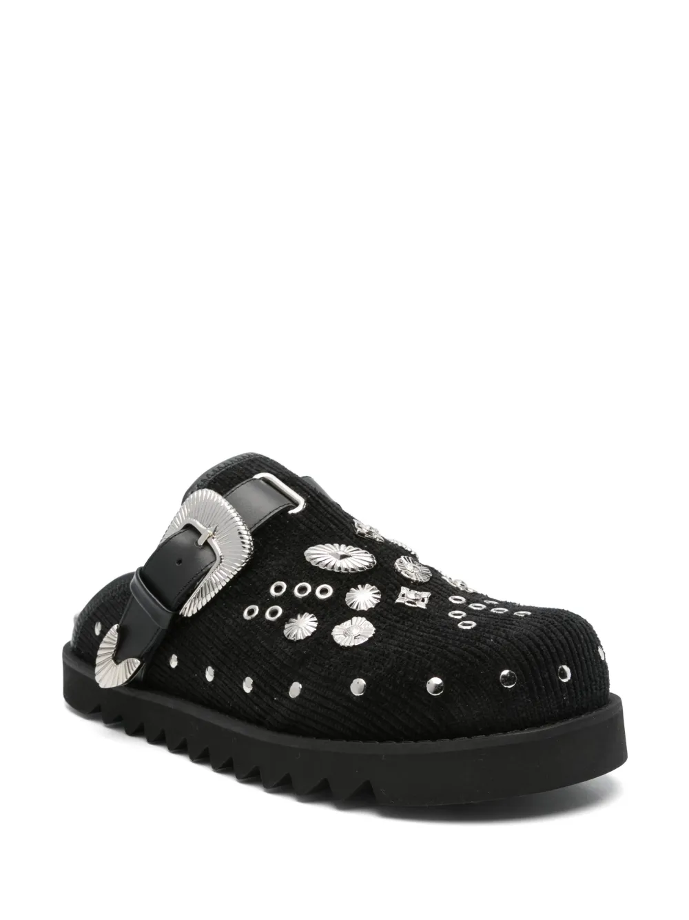 Toga Virilis Eyelet Metal sabot loafers Black