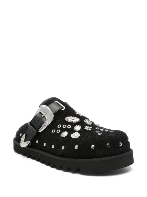 Toga Virilis Eyelet Metal Sabot Loafers | Black | FARFETCH