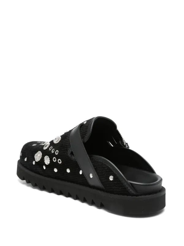 Toga Virilis Eyelet Metal Sabot Loafers | Black | FARFETCH