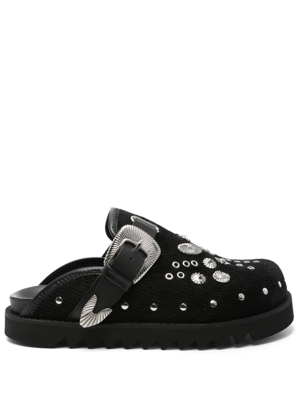 Toga Virilis Eyelet Metal sabot loafers Black