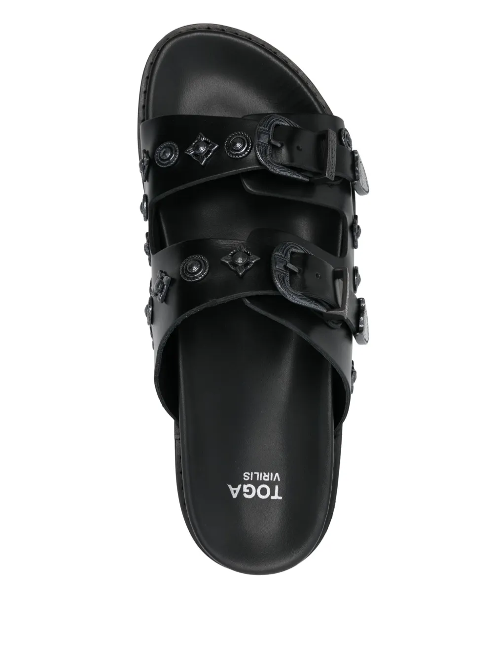 Toga Virilis leather slides Black