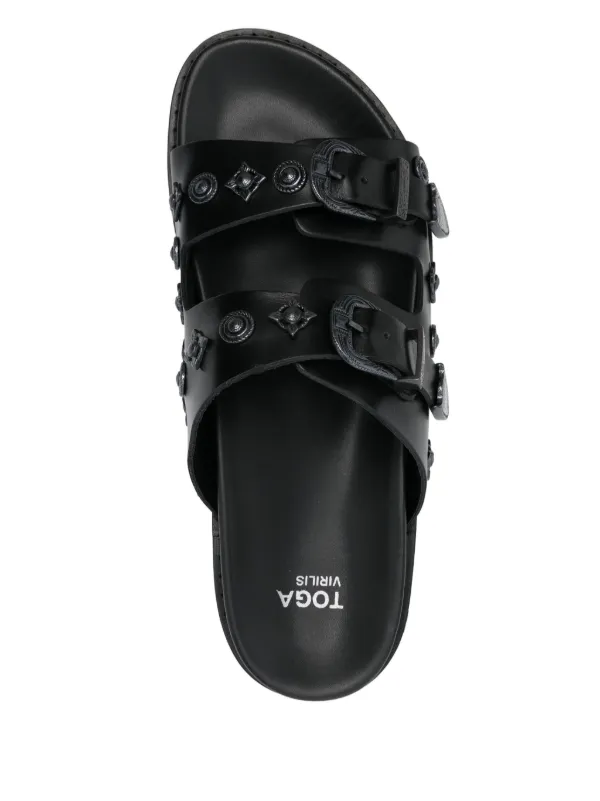 Toga Virilis Leather Slides | Black | FARFETCH Toga Virilis Leather Slides | Black | FARFETCH