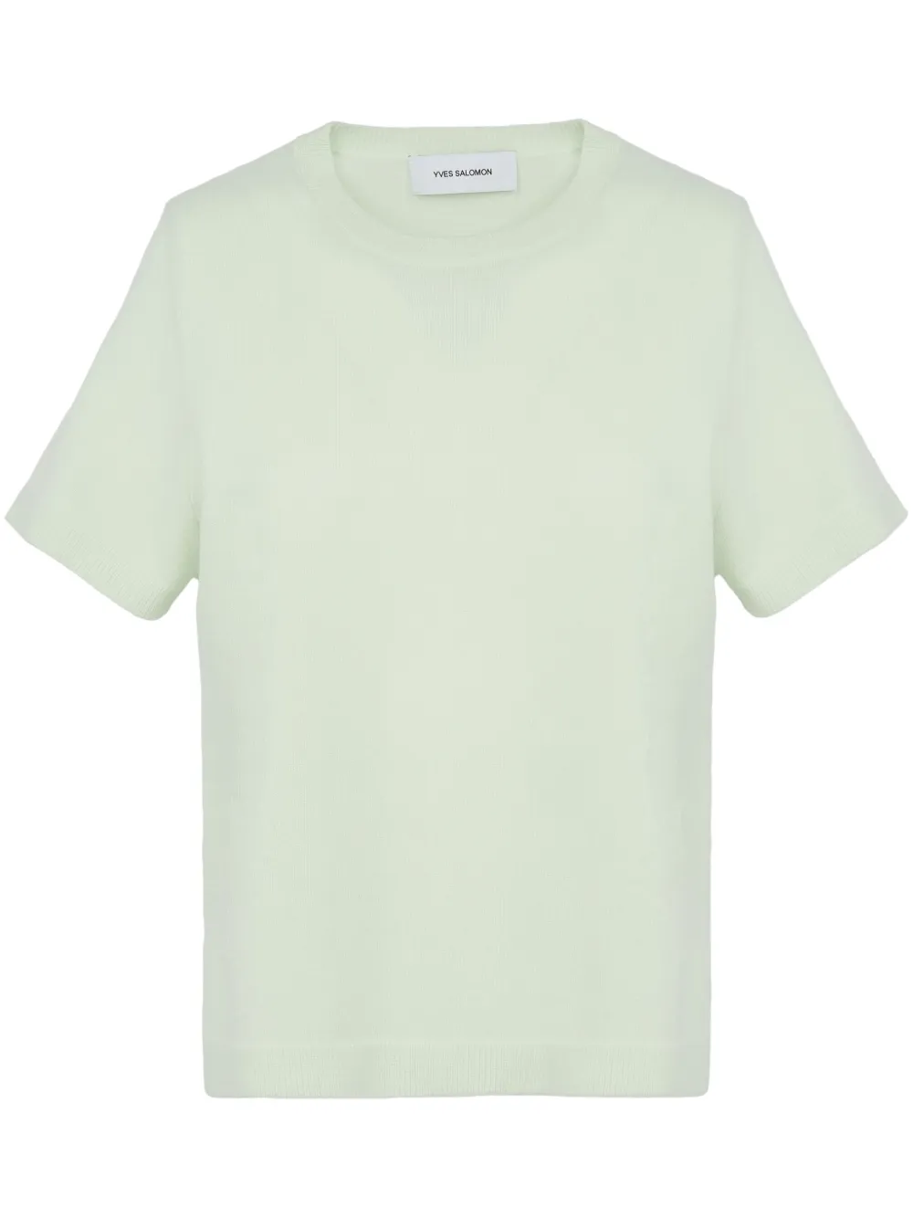 Yves Salomon Fine-knit T-shirt In Silver