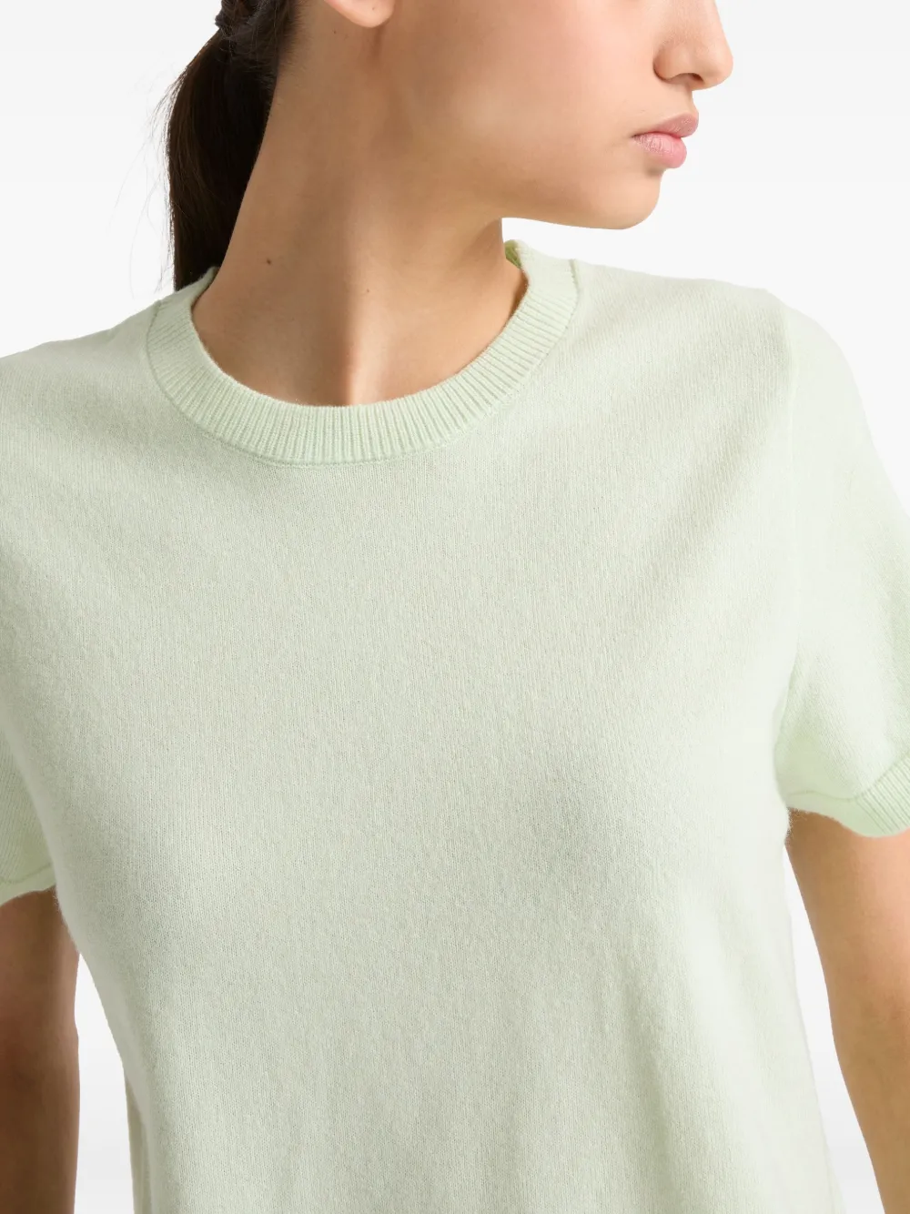 Yves Salomon Fine-knit T-shirt In Silver