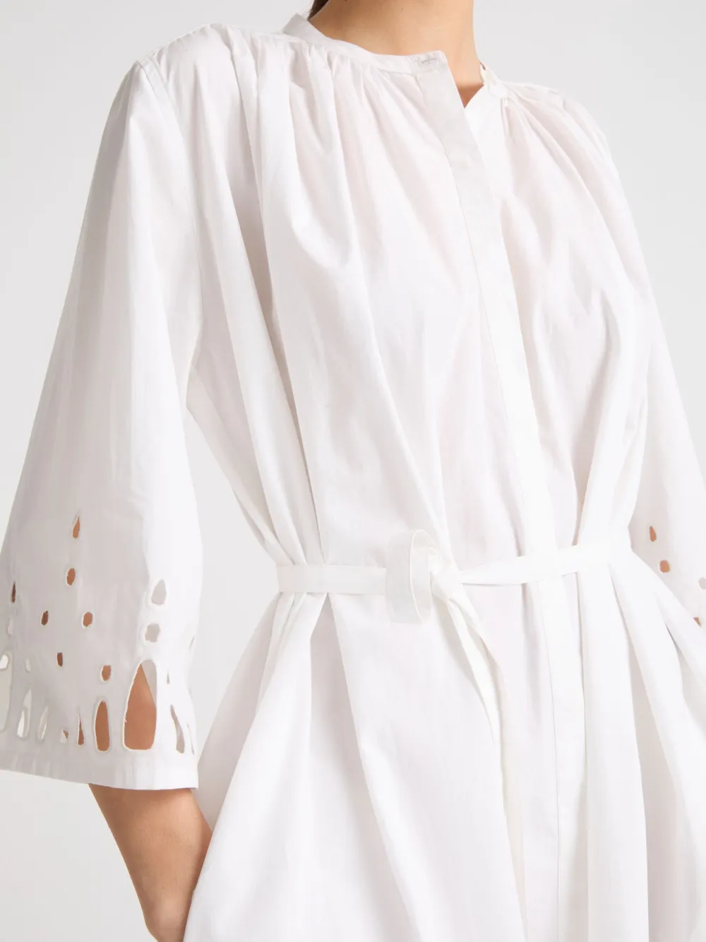 Yves Salomon Geplooide midi-jurk Wit