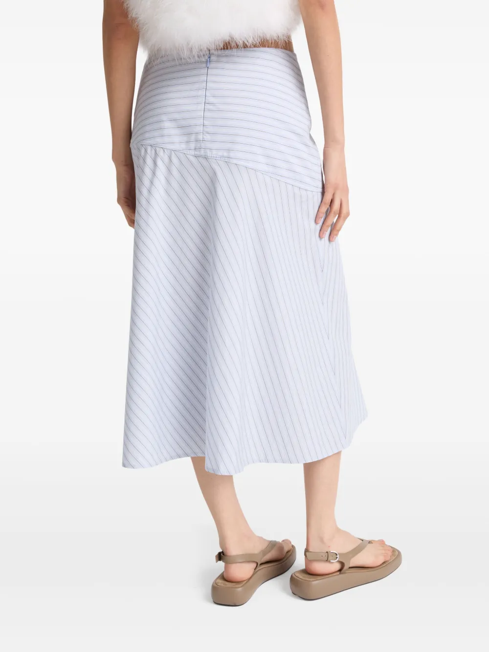 Yves Salomon Cotton A-line Skirt In Blue