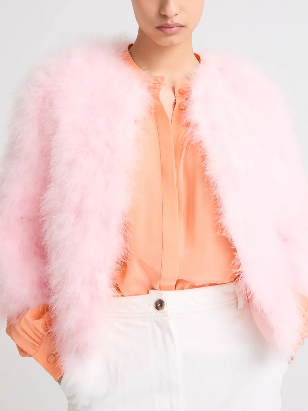 Yves Salomon Jack met veren Roze