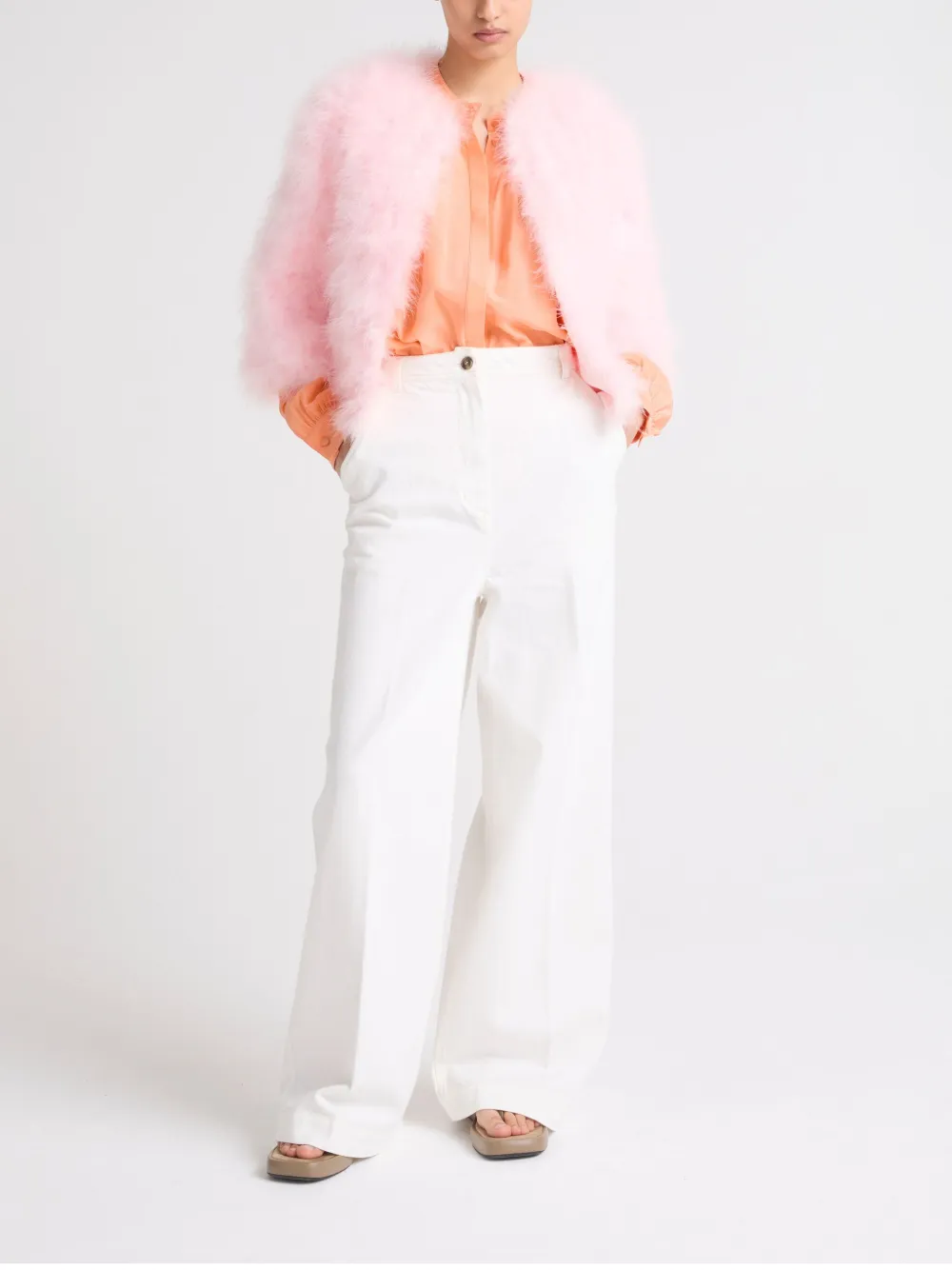 Yves Salomon Jack met veren Roze