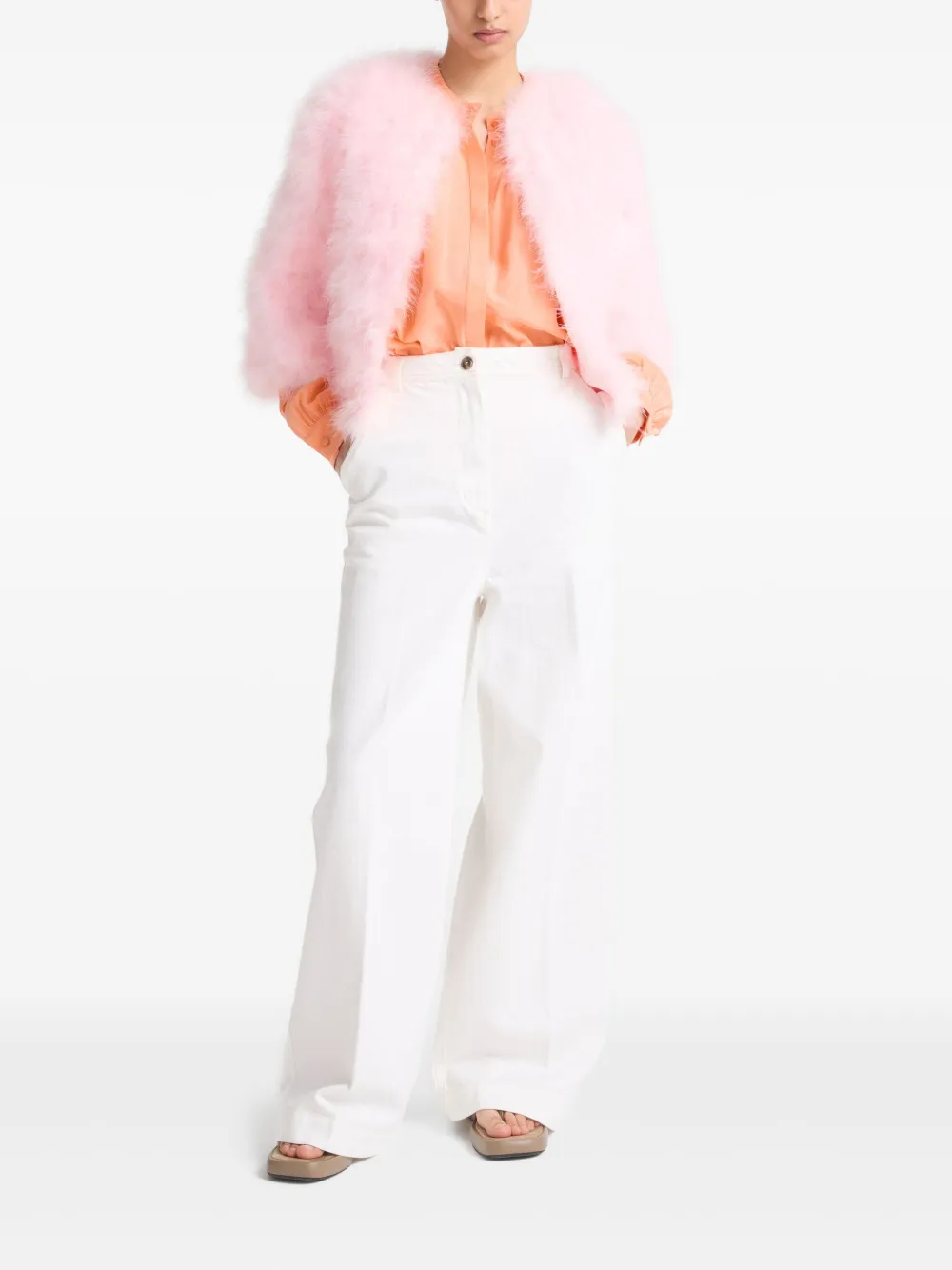 Yves Salomon feather jacket - Roze