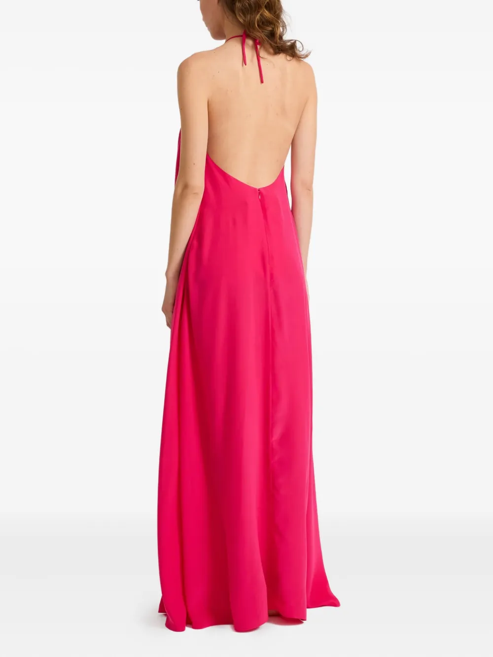 Yves Salomon Crêpe maxi-jurk met kralen - Roze